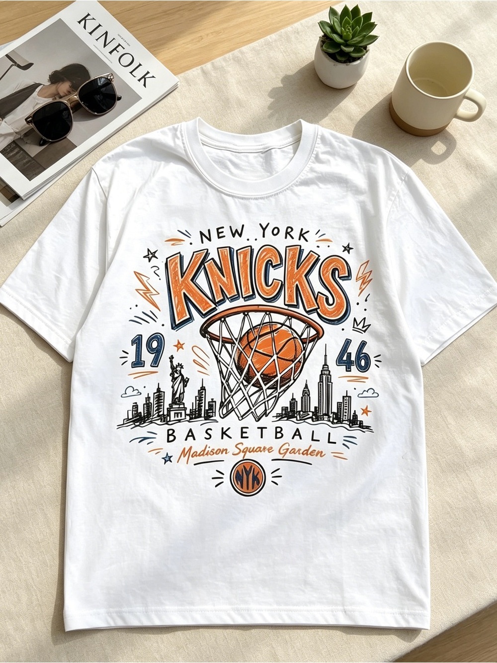 Knicks Graphic Short Sleeve Tee - White Summer